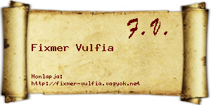 Fixmer Vulfia névjegykártya